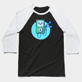 Cute Ipod With Earphone Cartoon Vector Icon Illustration Baseball T-Shirt